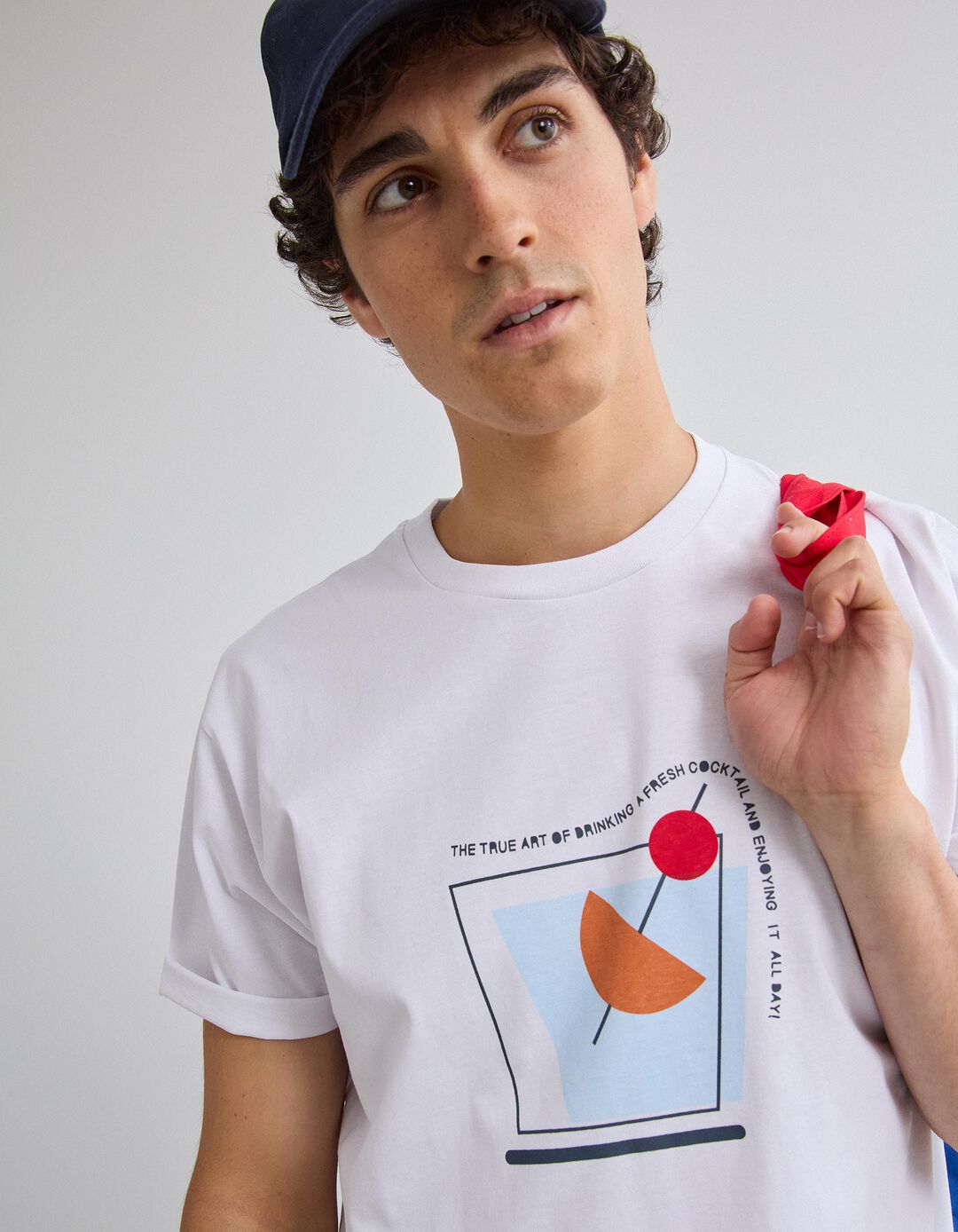 T-shirt Jersey Estampada, Homem, Branco