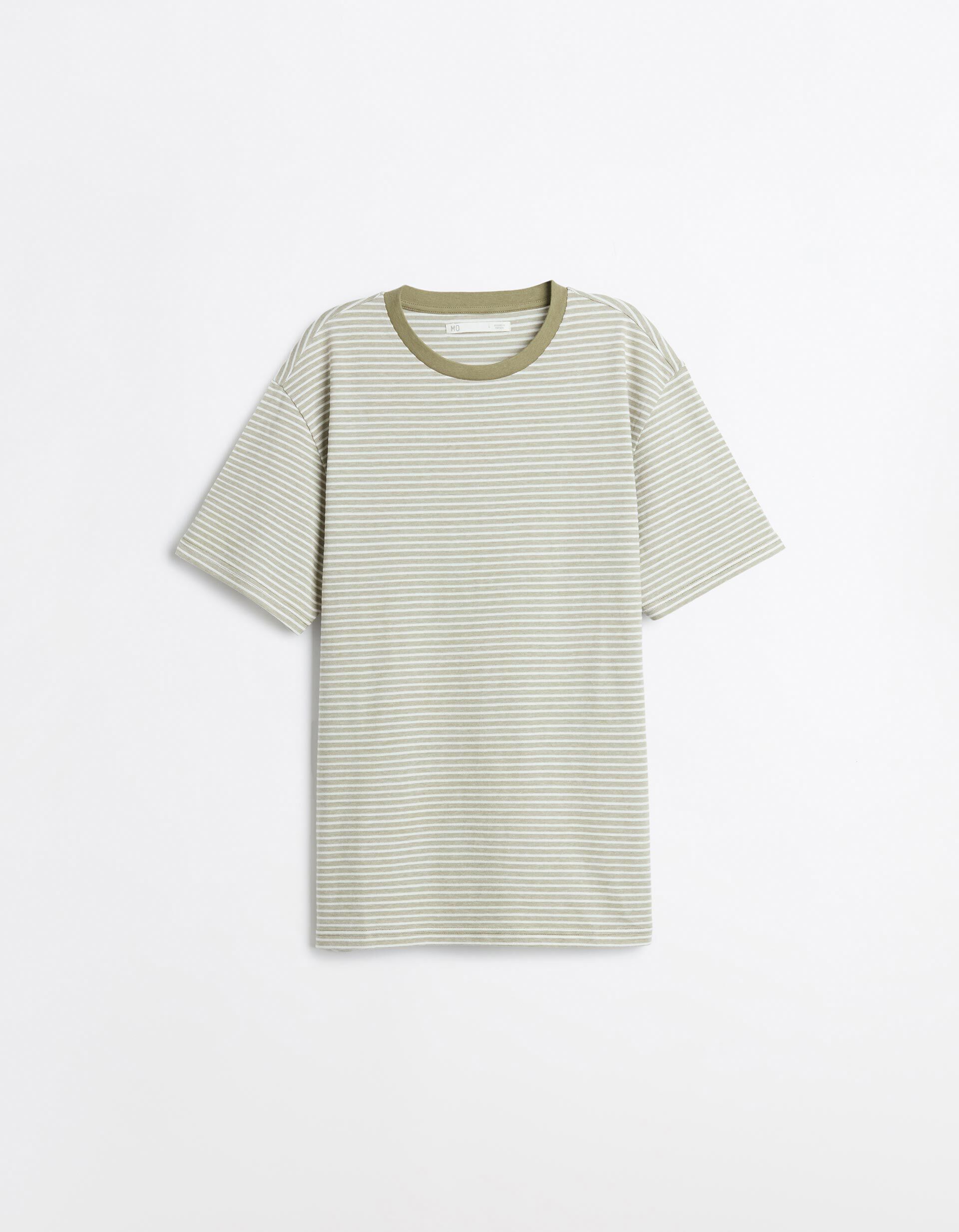 Comprar Online T-shirt Jersey Riscas, Homem, Verde Escuro