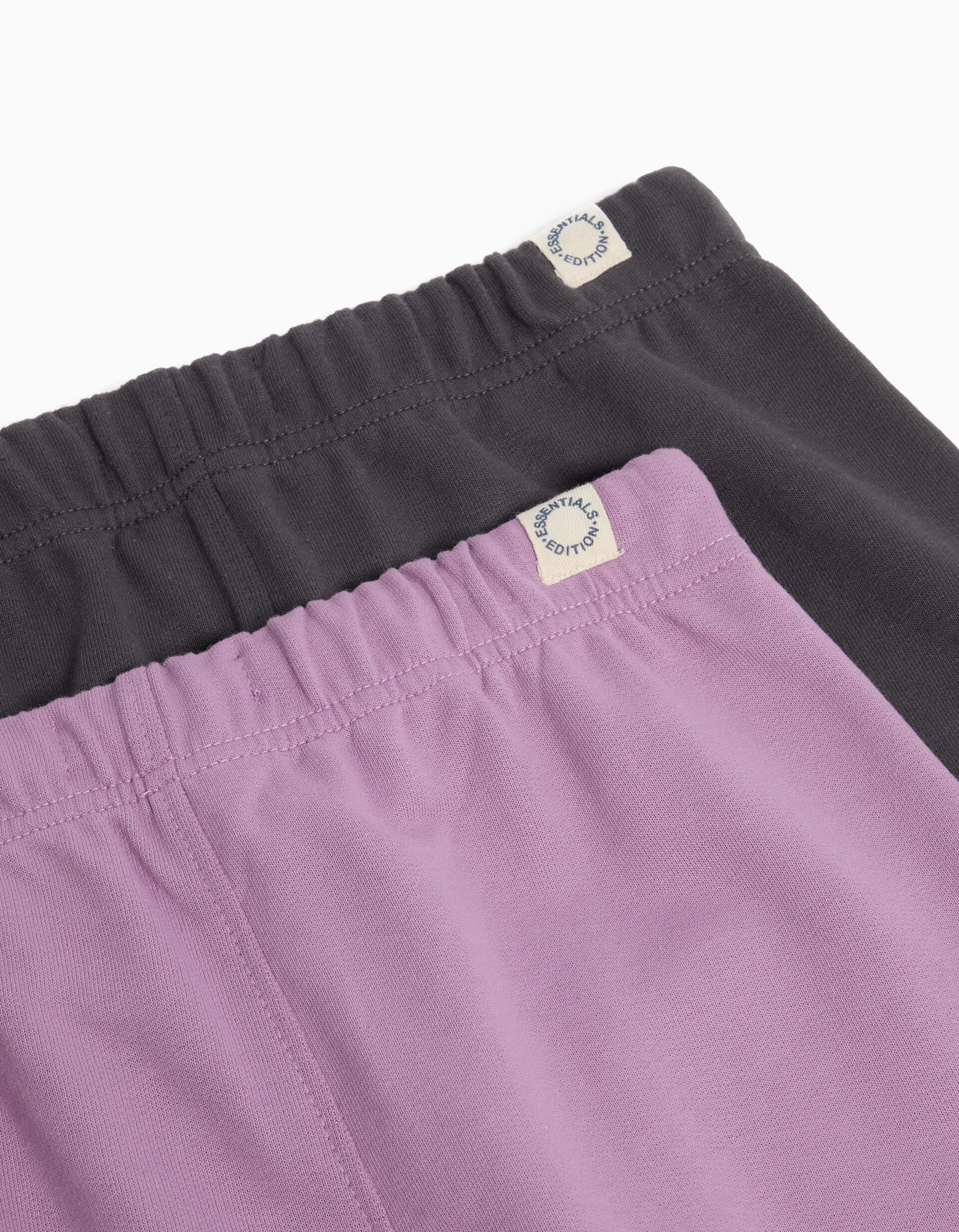 Comprar Online Pack 2 Joggers de Felpa, Menina, Lil&aacute;s Escuro/Cinzento Escuro