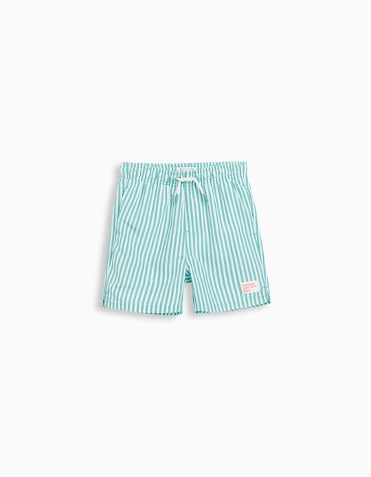Comprar Online Calções de Banho Riscas, Menino, Azul Claro 