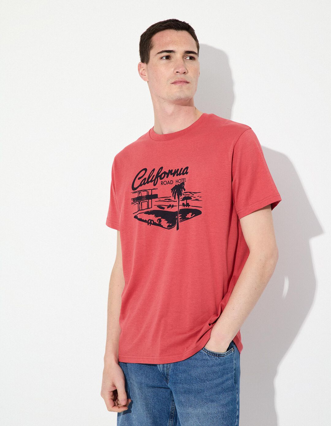 T-shirt, Homem, Vermelho Escuro 