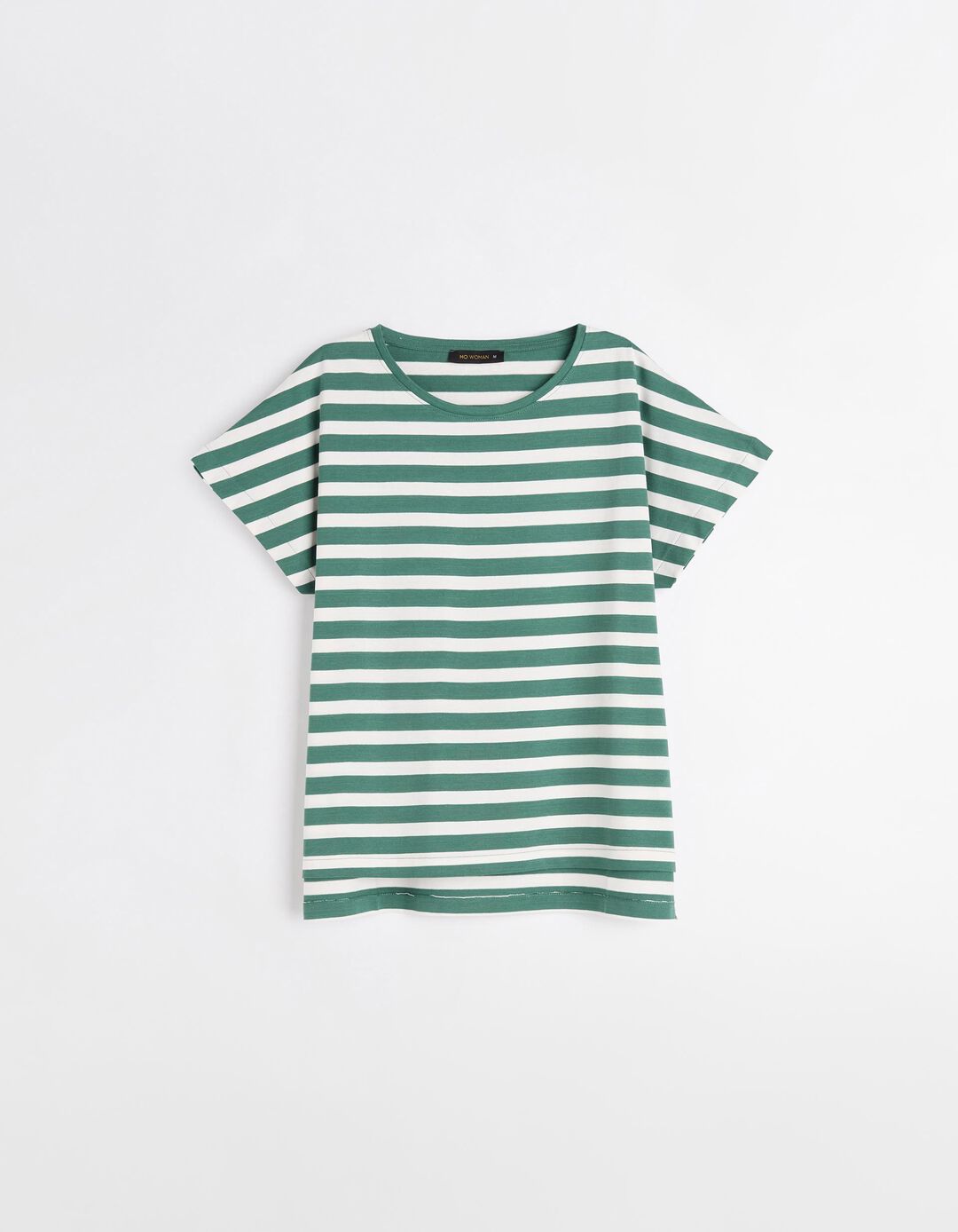 T-shirt Riscas, Mulher, Verde