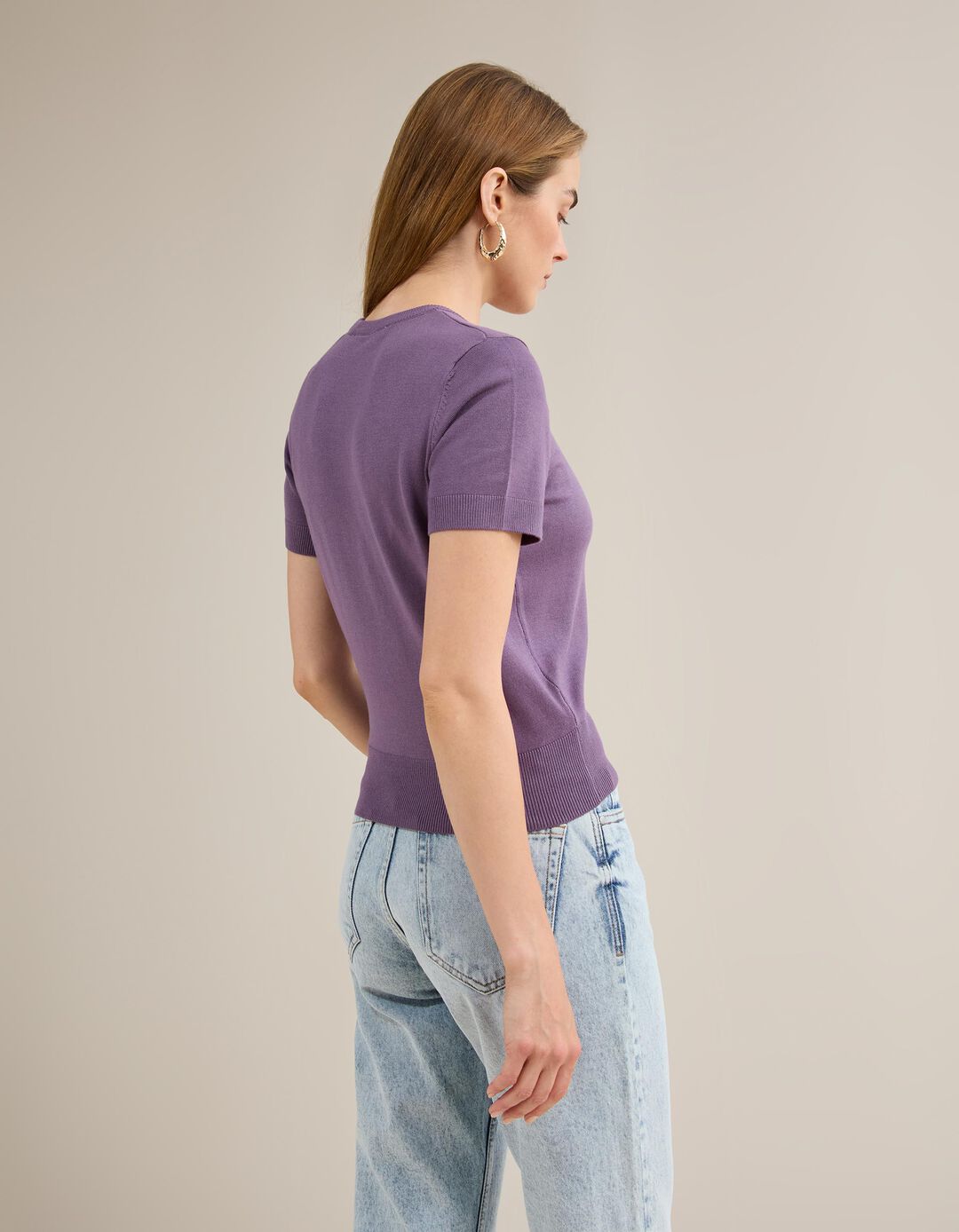Camisola de Malha, Mulher, Roxo