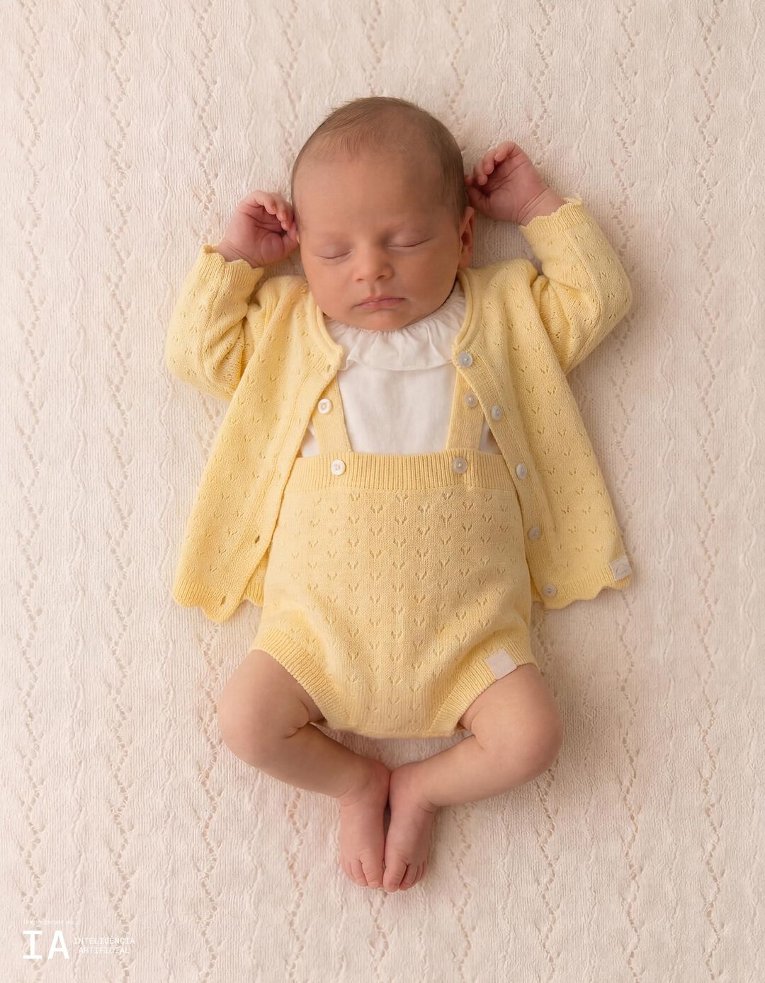 Casaco de Malha, Rec&eacute;m-Nascido, Amarelo Claro