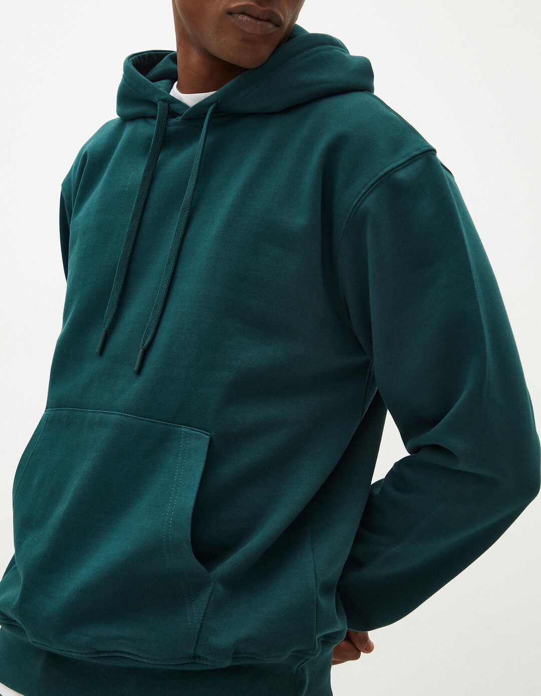 Sweatshirt de Felpa Capuz, Homem, Verde Escuro