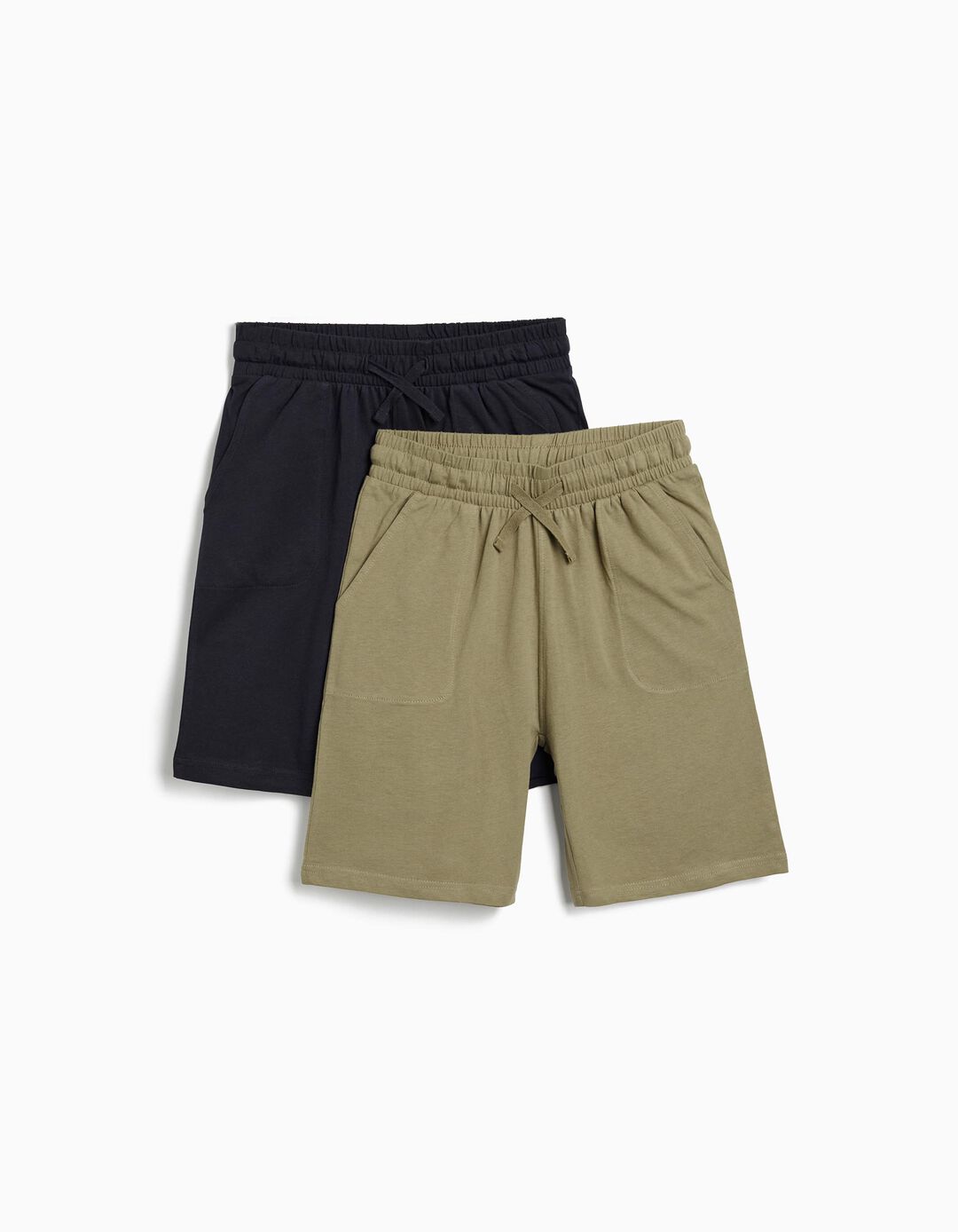 Pack 2 Calções Jersey, Menino, Verde Escuro 