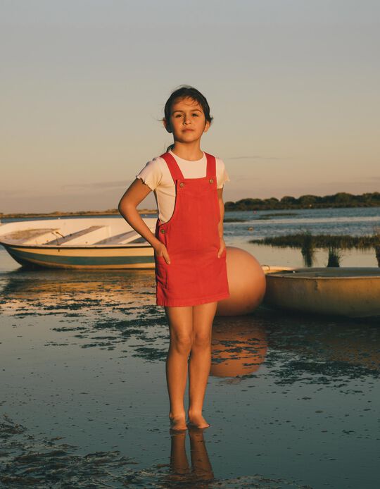 Comprar Online Vestido de Ganga, Menina, Rosa Escuro 