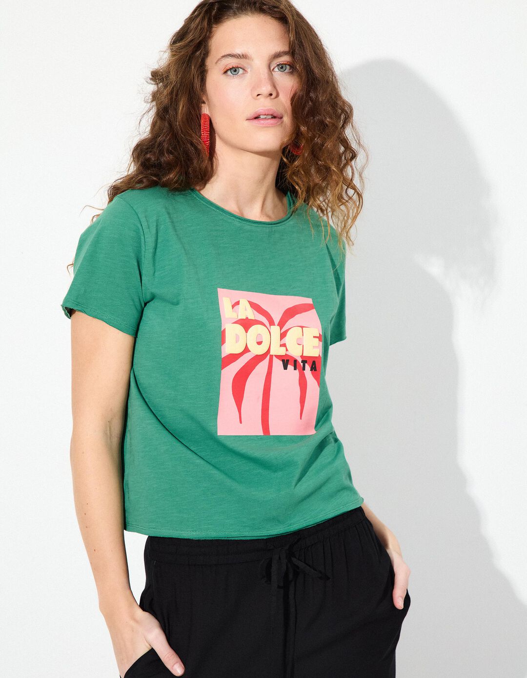 T-shirt, Mulher, Verde
