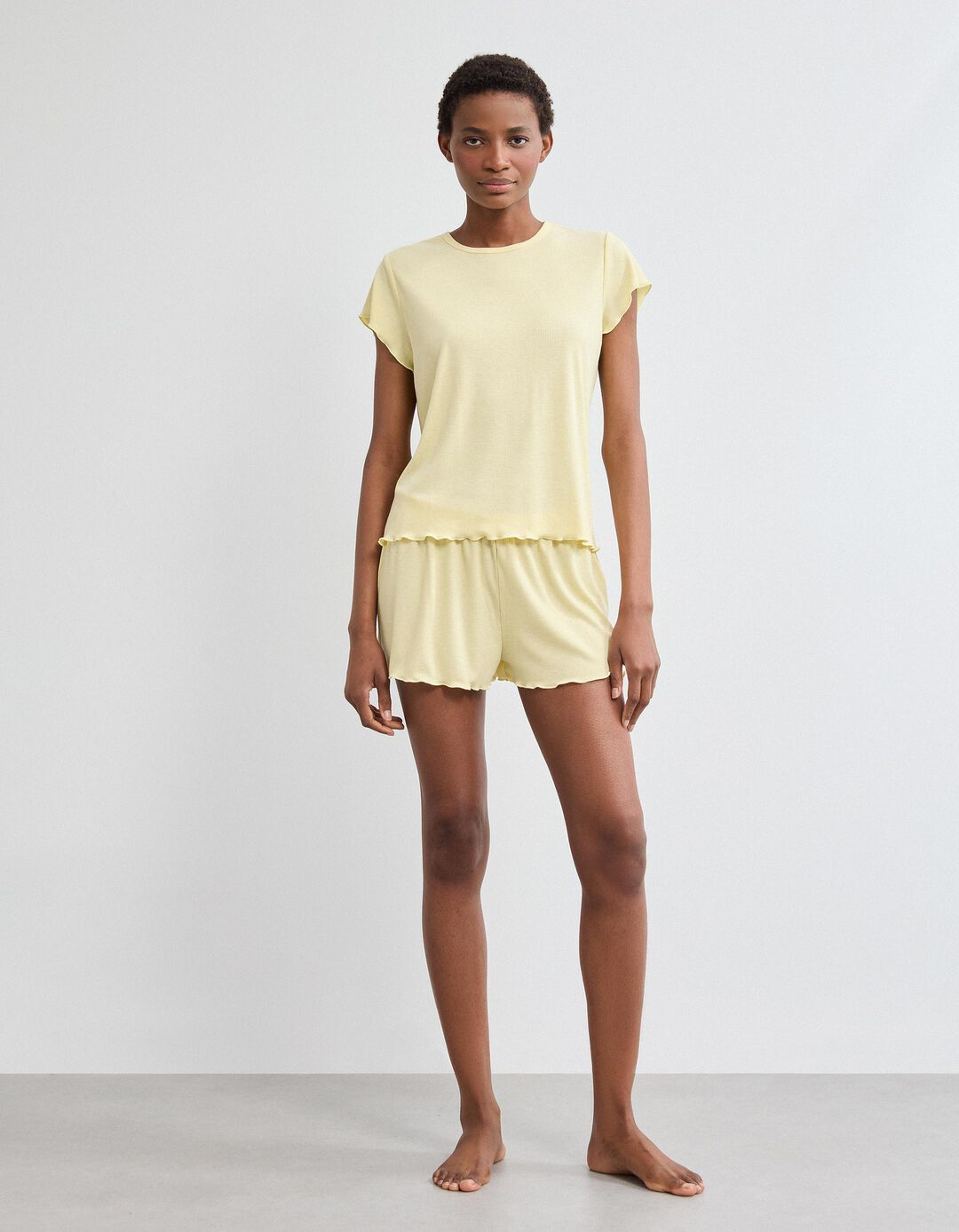 Pijama, Mulher, Amarelo Claro