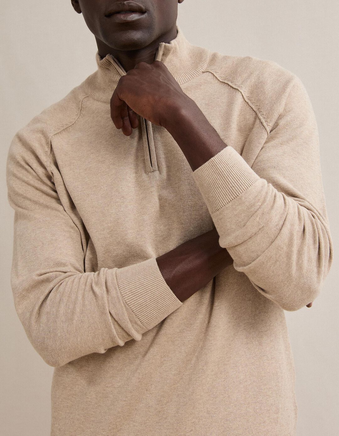 Camisola De Malha, Homem, Bege Claro