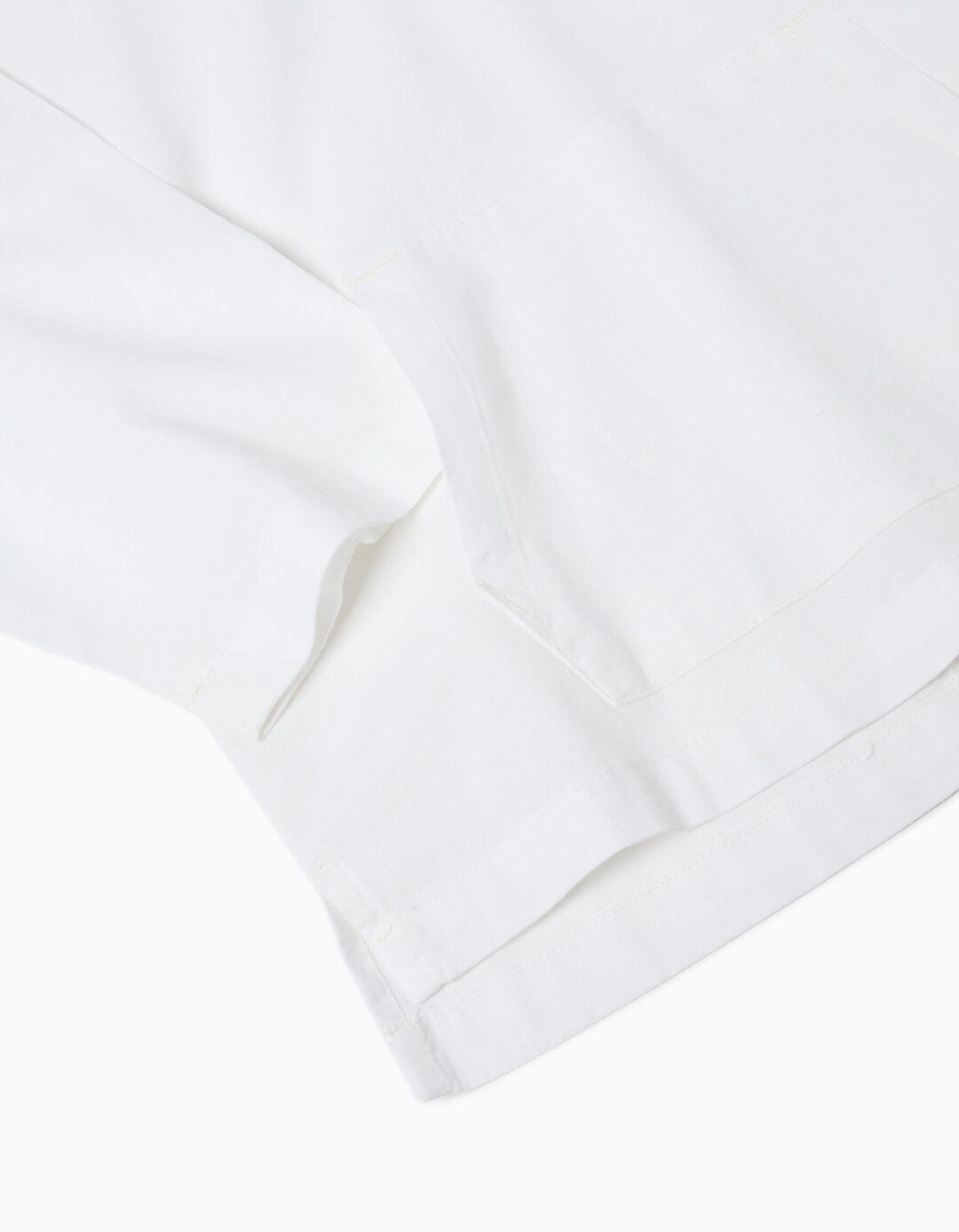 Camisola Capuz com Linho, Menino, Branco