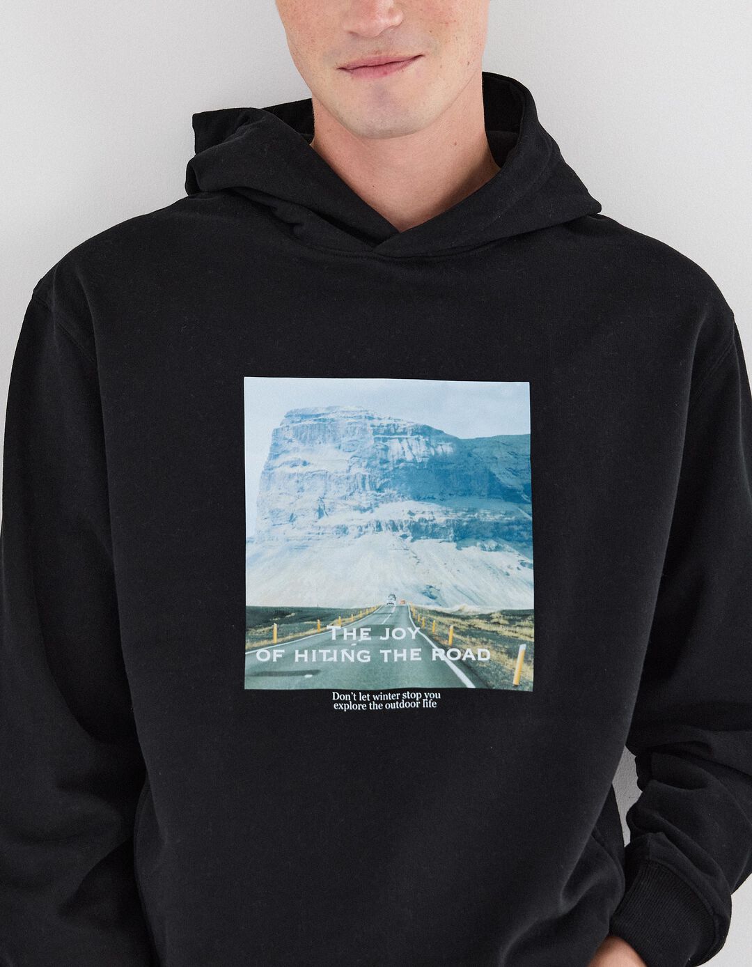 Sweatshirt com Capuz, Homem, Preto