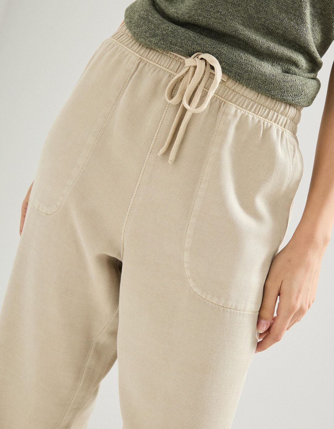 Calças Joggers, Mulher, Bege Claro