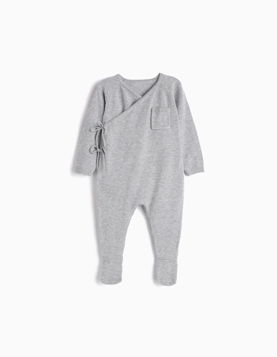 Babygrow Malha, Recém-nascido, Cinzento Claro