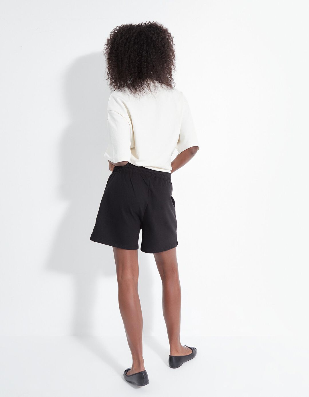 Calções Fleece, Mulher, Preto