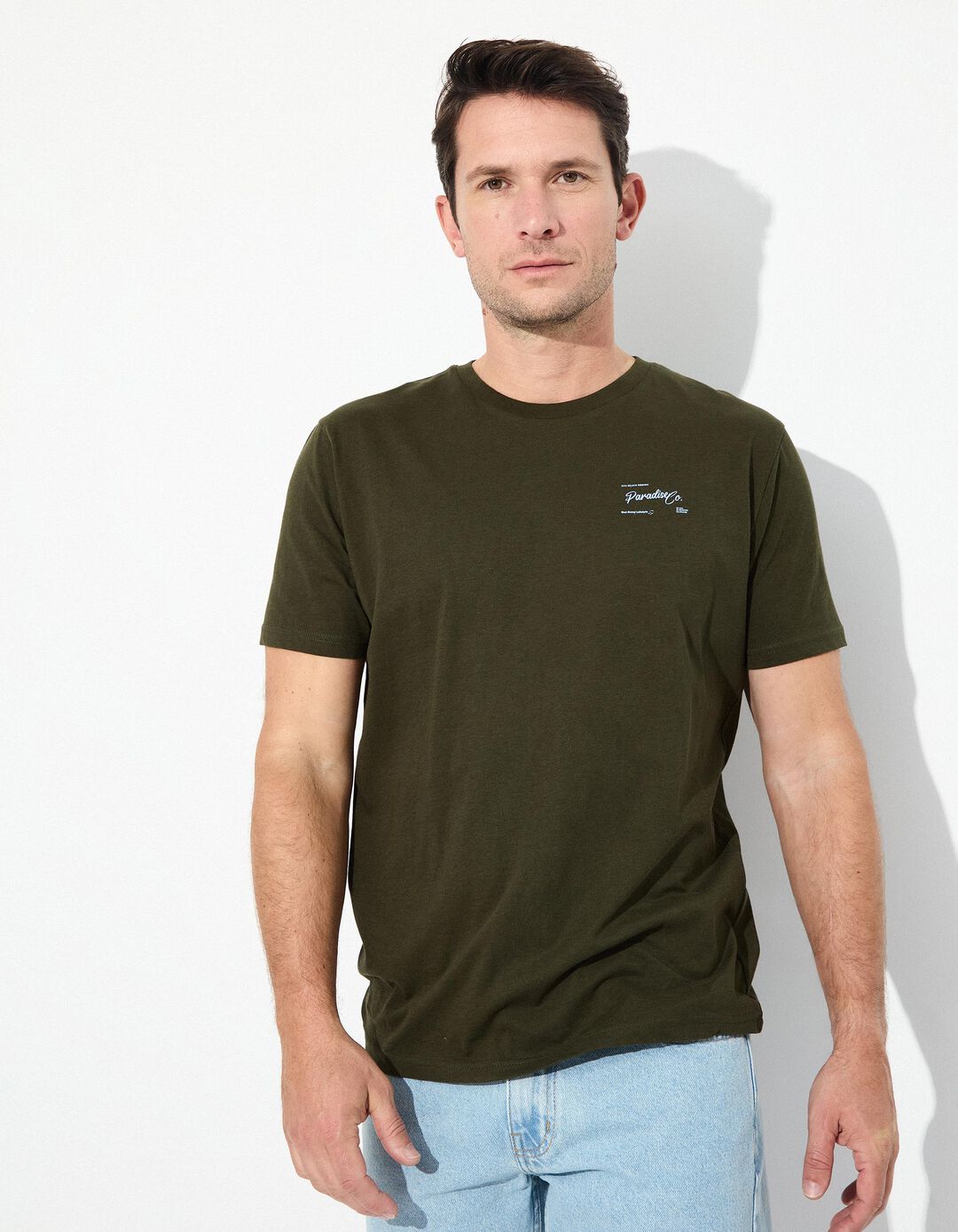 T-shirt Jersey, Homem, Verde Escuro 
