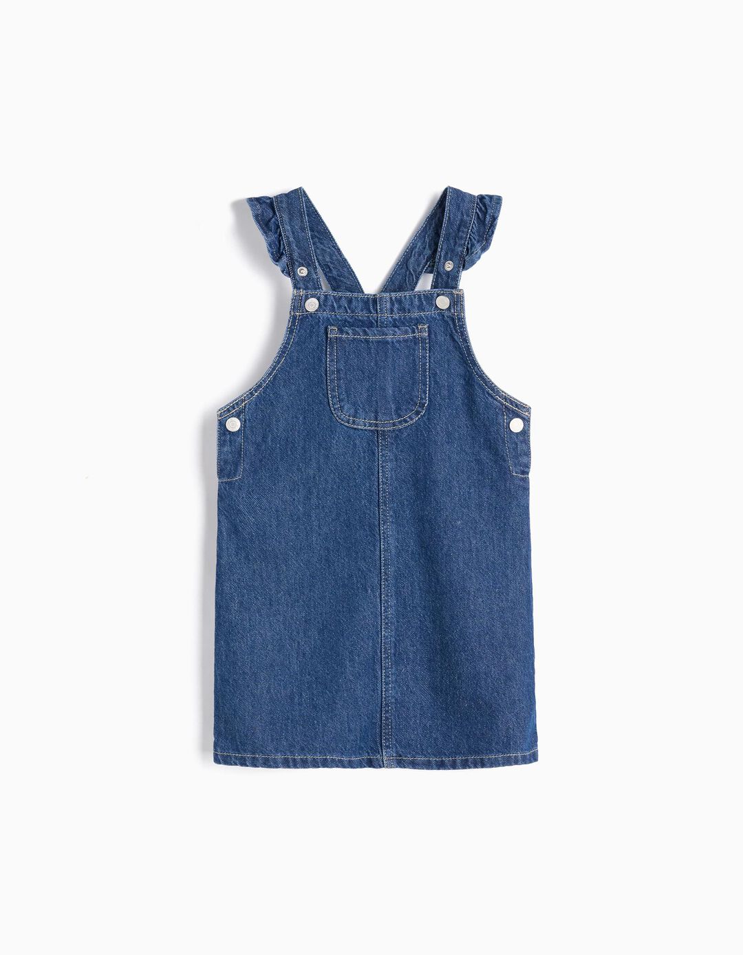 Vestido de Ganga sem Mangas, Menina, Azul Escuro