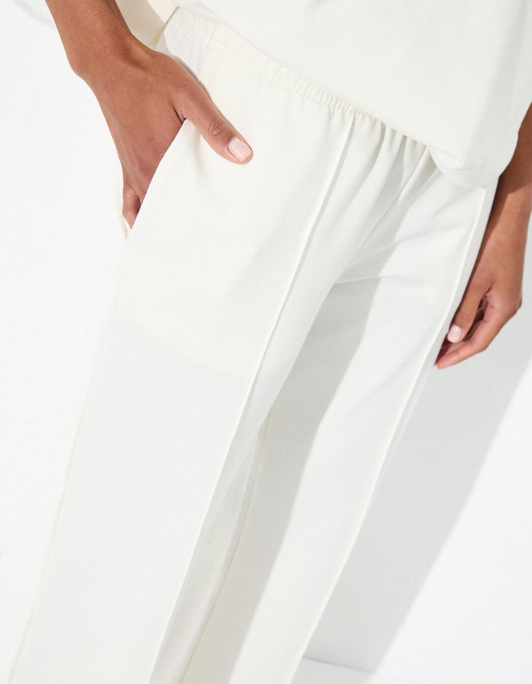 Joggers Wide Leg, Mulher, Branco 