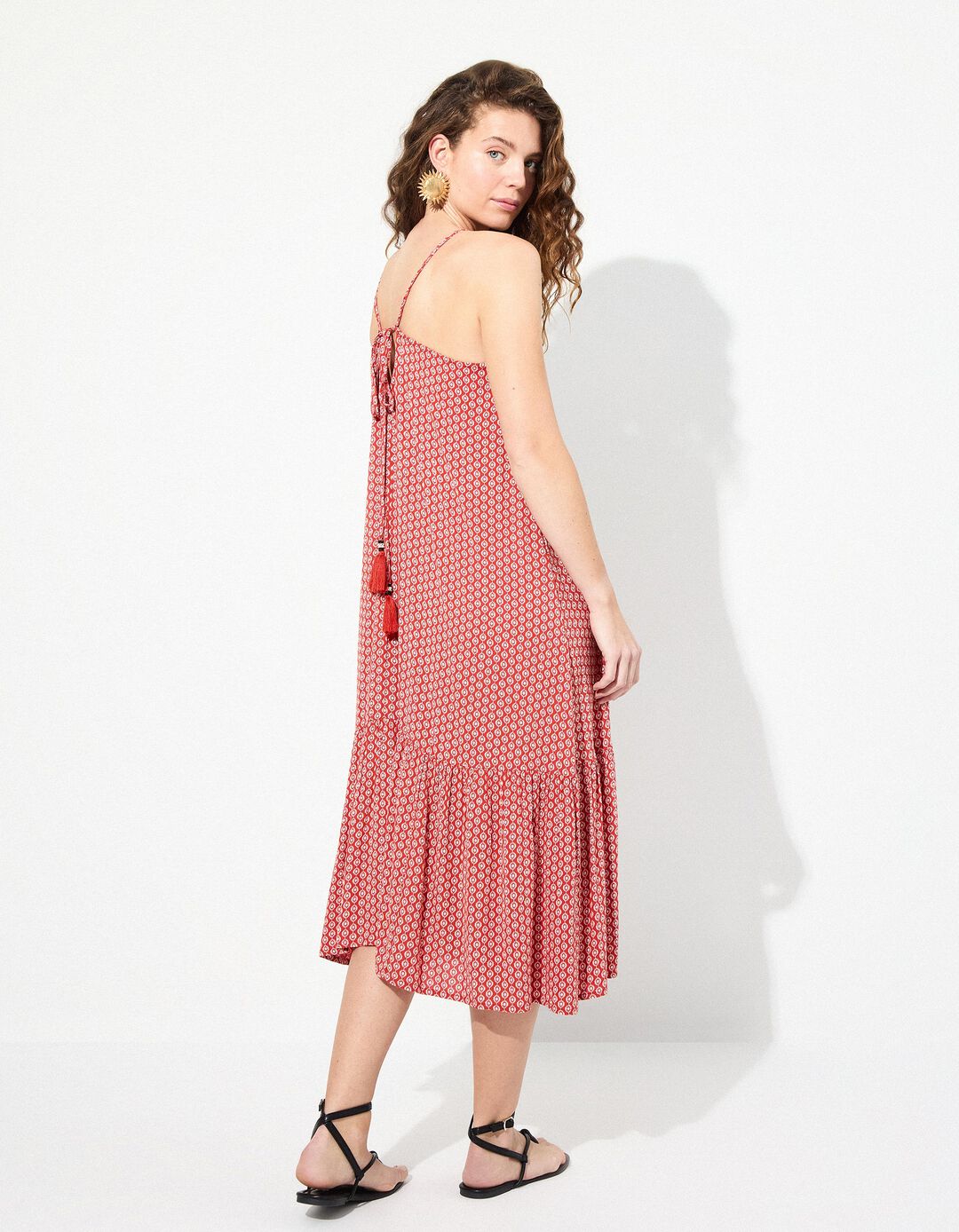 Vestido, Mulher, Vermelho Escuro 