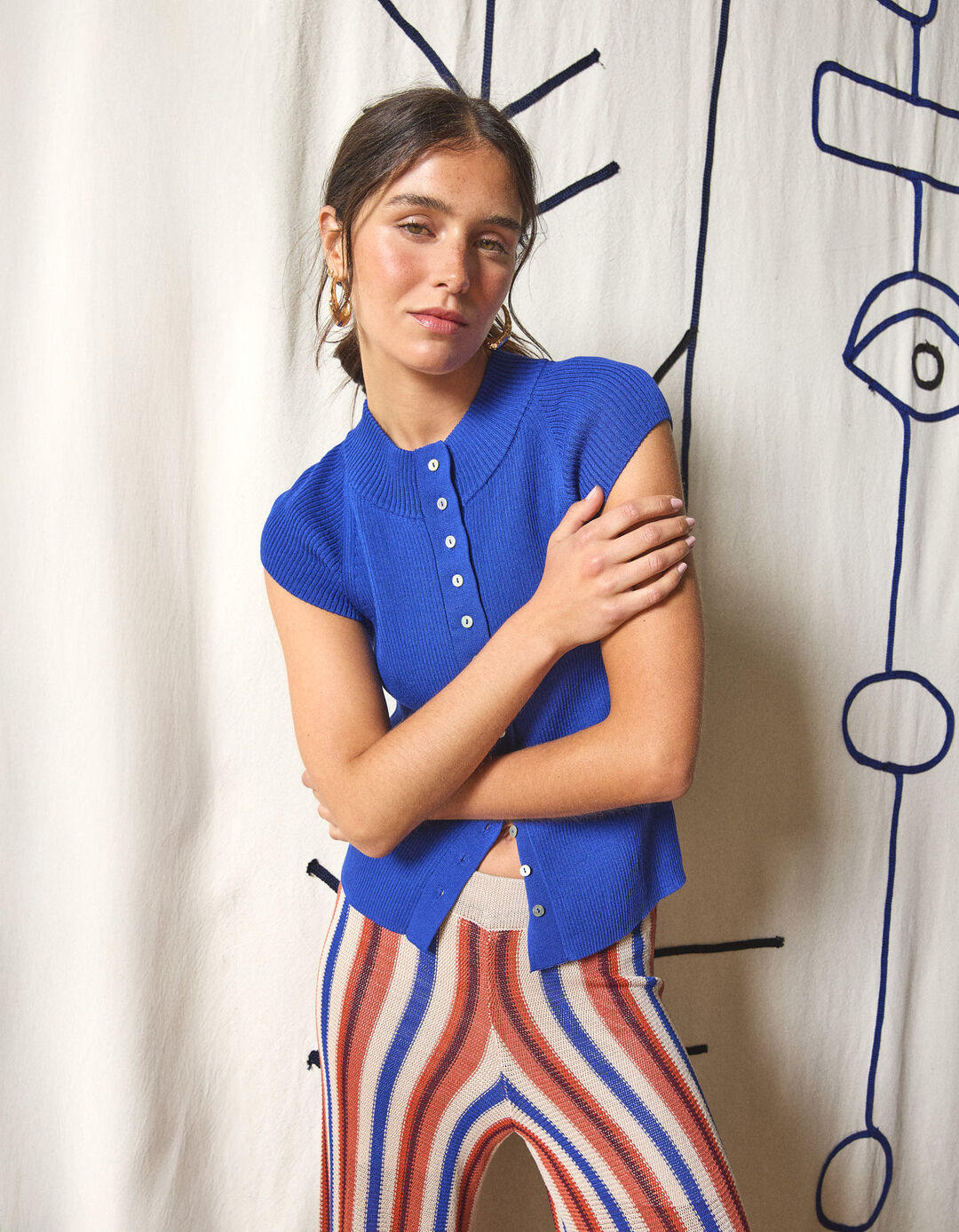 Camisola de Malha, Mulher, Azul 