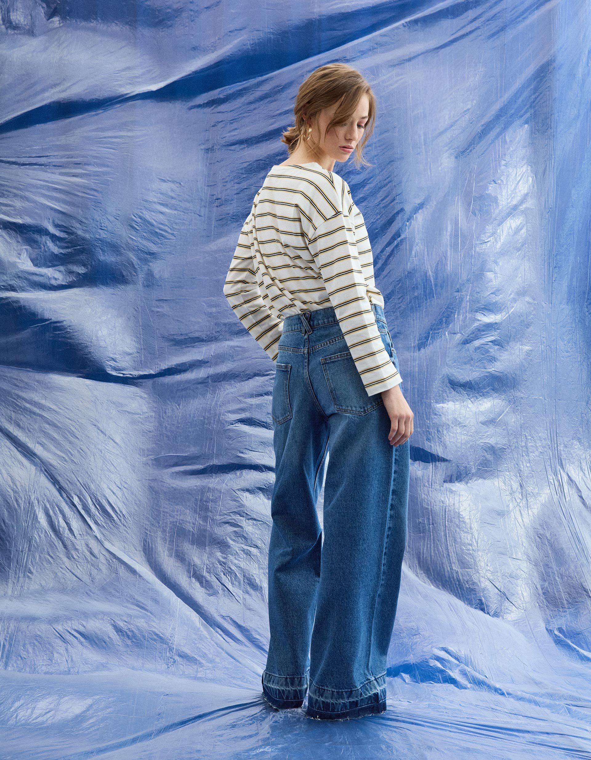 Comprar Online T-shirt Manga Comprida, Mulher, Amarelo Claro