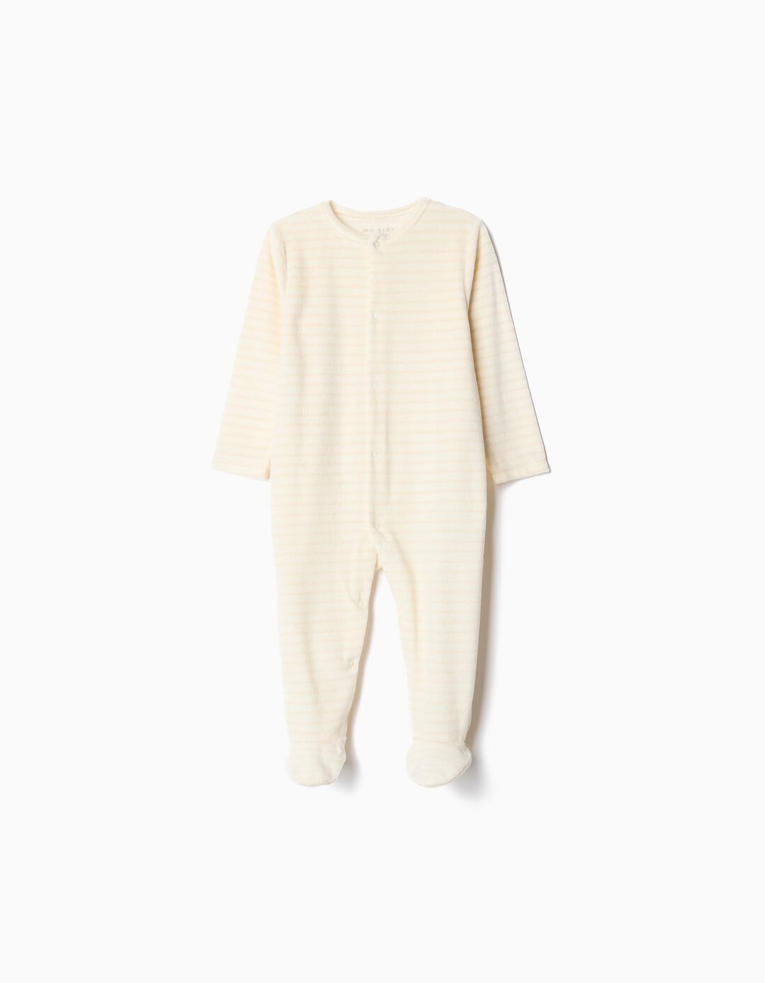 Babygrow Aveludado Riscas, Bebé, Bege Claro