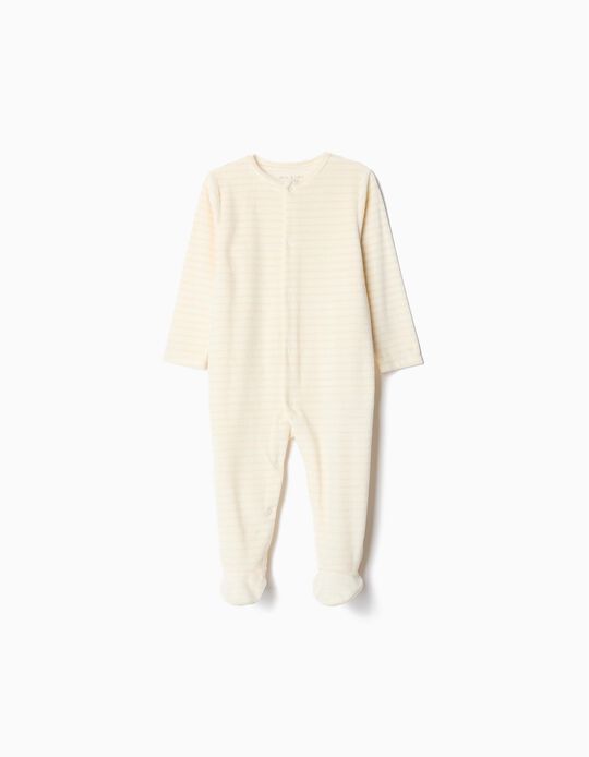 Comprar Online Babygrow Aveludado Riscas, Bebé, Bege Claro