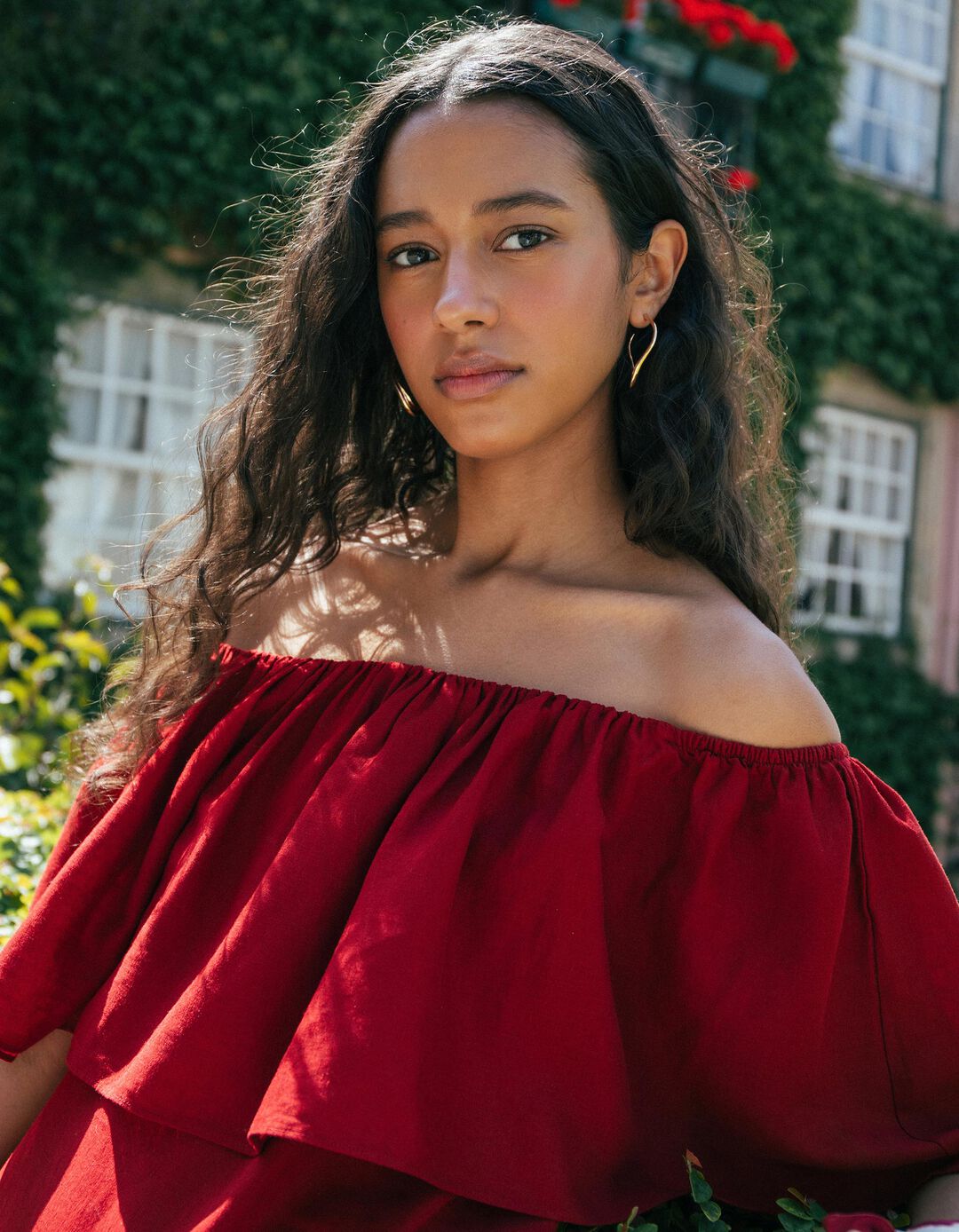 Vestido Com Linho, Mulher, Vermelho Escuro