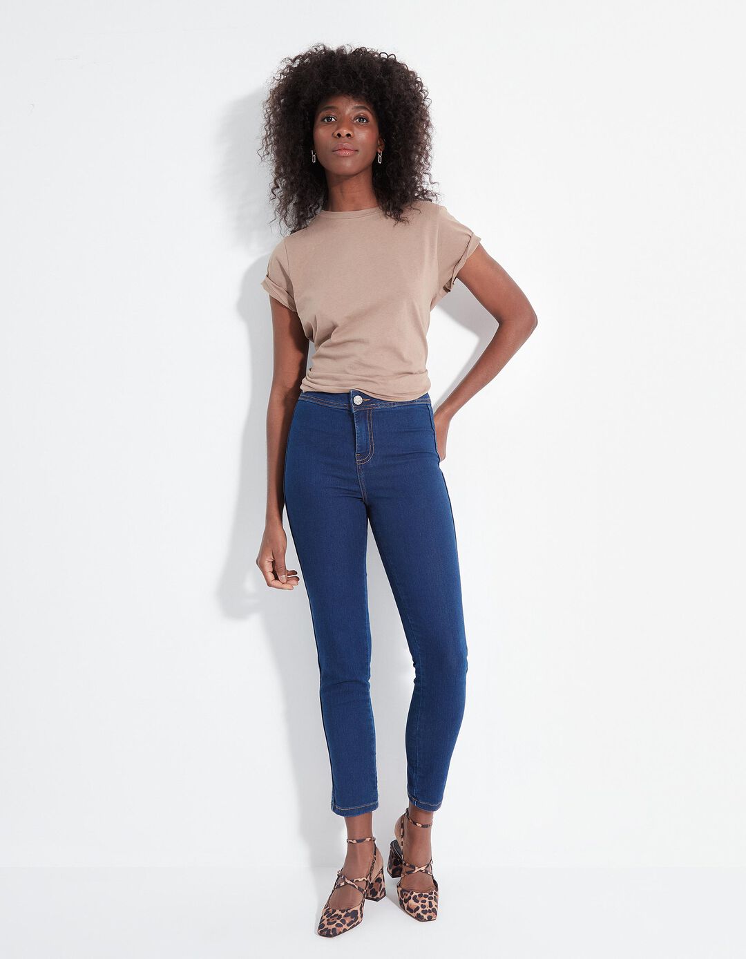 Calças Jeggings, Mulher, Azul Escuro