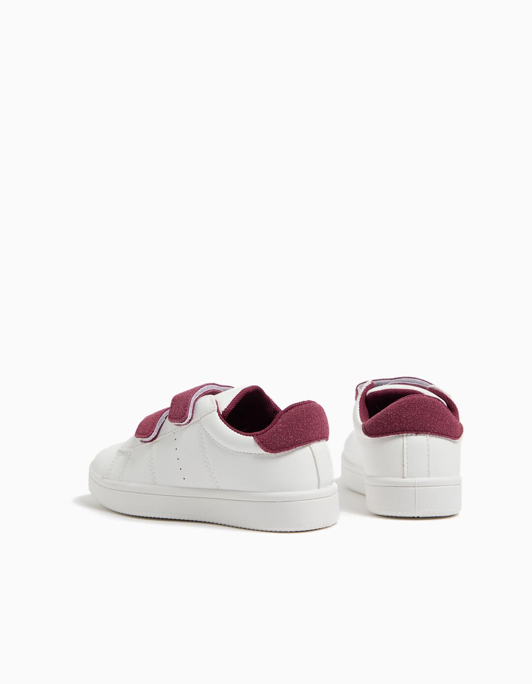 Sapatilhas Contraste Velcros, Bebé, Vermelho Escuro