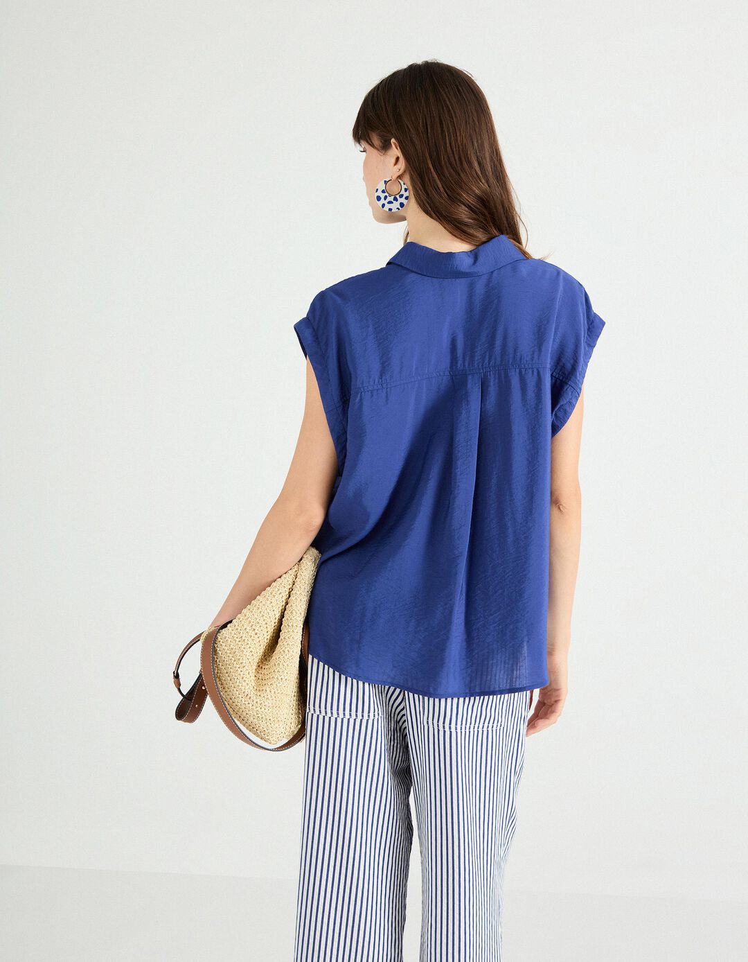 Blusa com Nó, Mulher, Azul