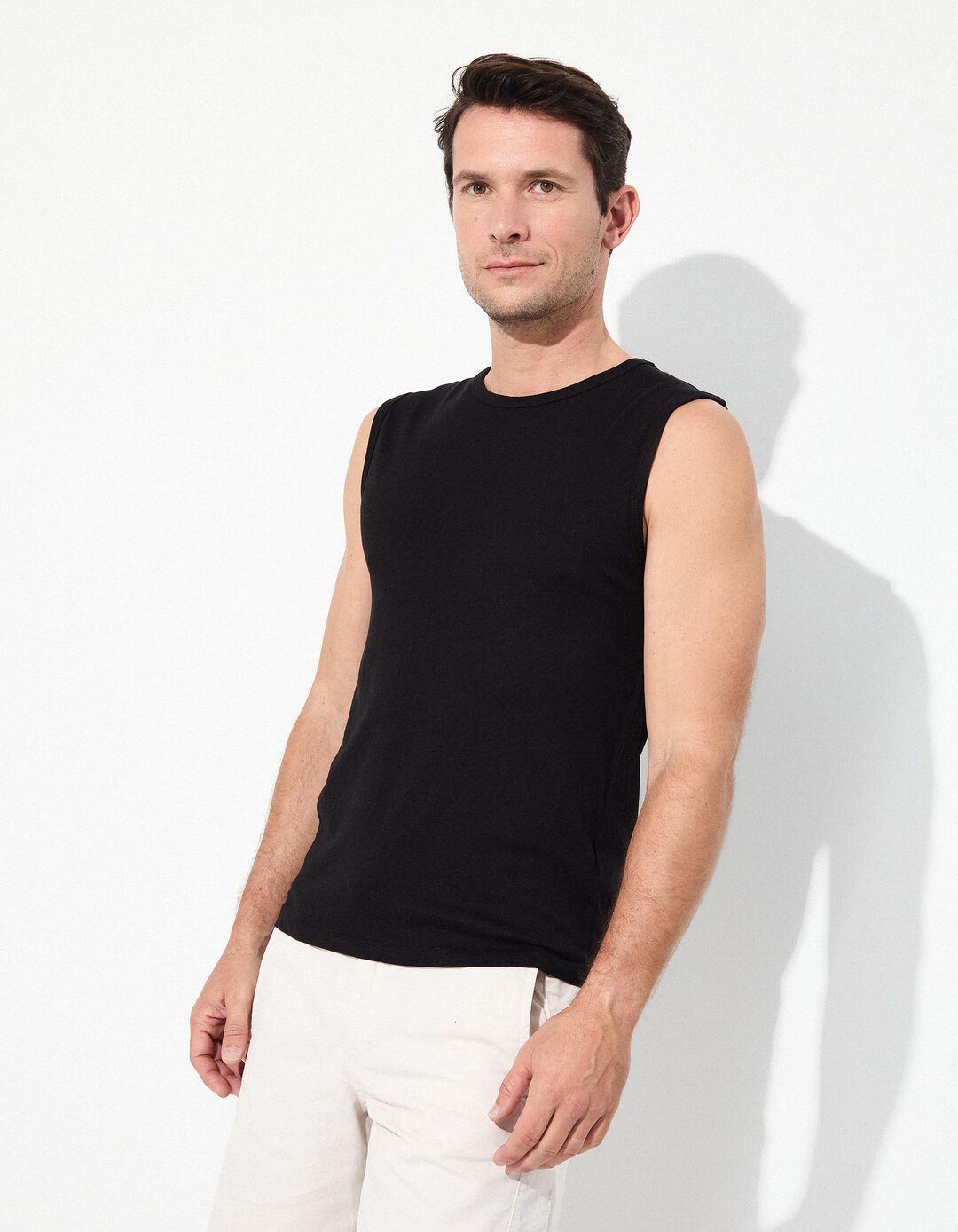 T-shirt sem mangas, Homem, Preto
