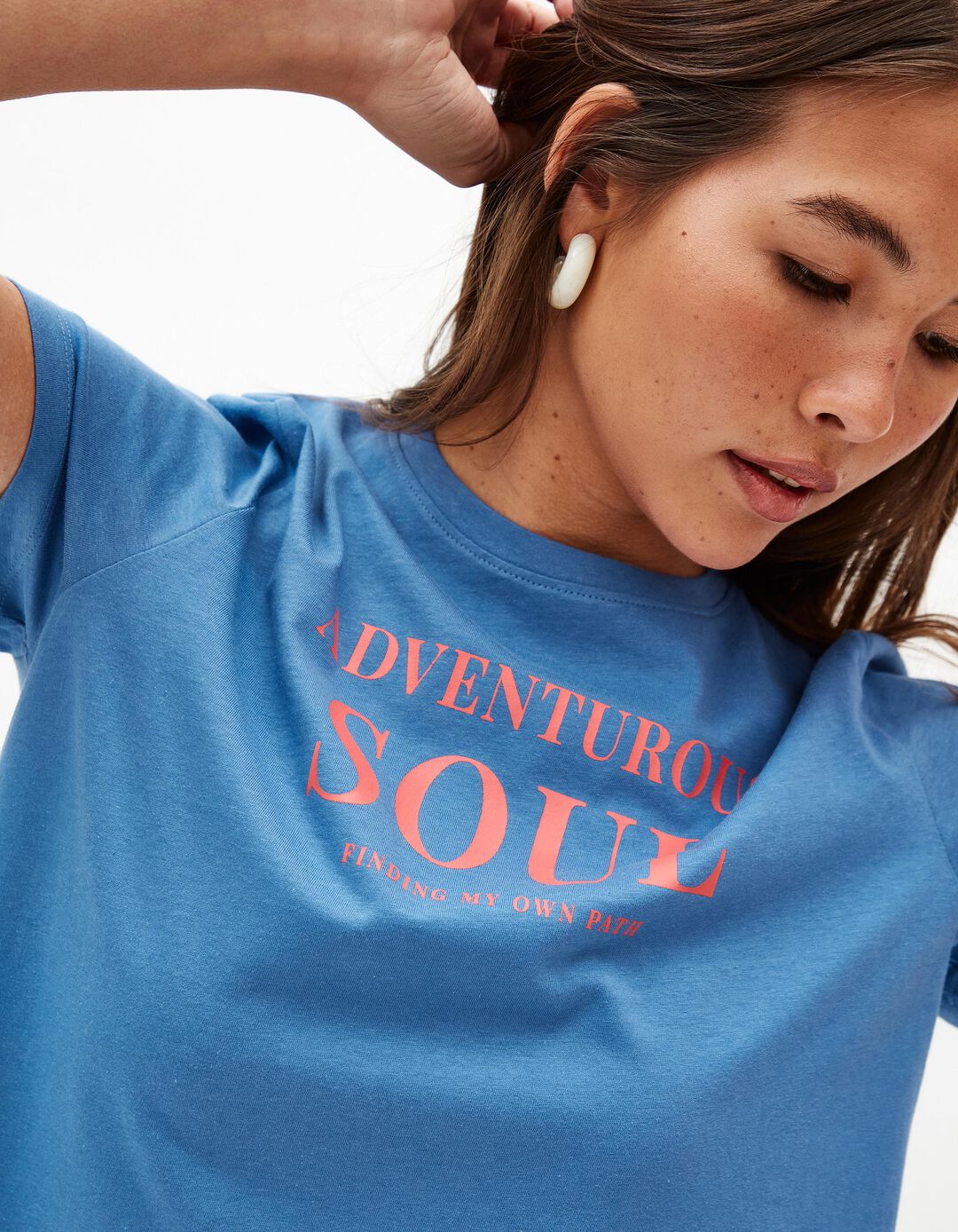 T-shirt Estampado, Mulher, Azul