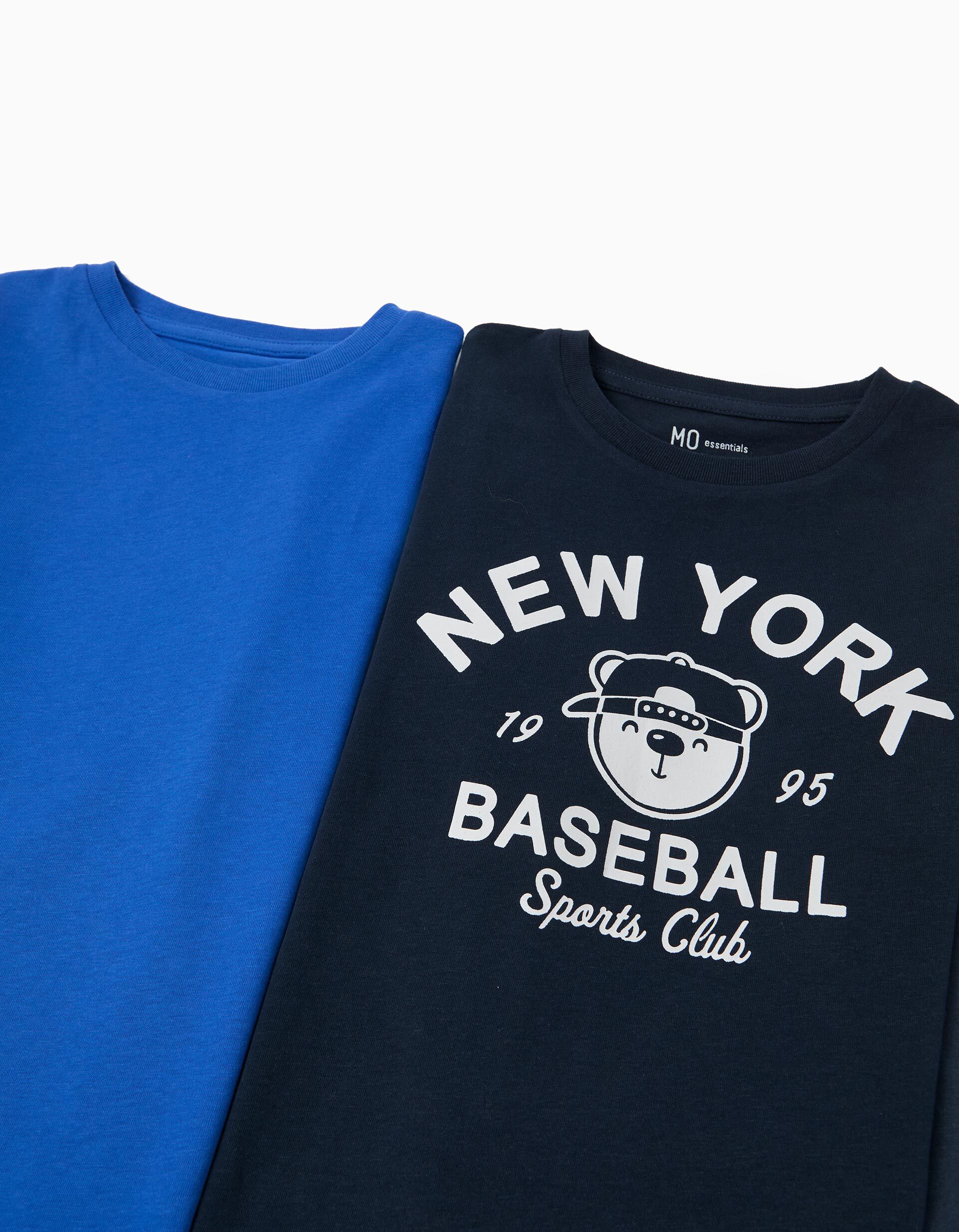 Comprar Online Pack 2 T-shirts Manga Comprida, Menino, Azul