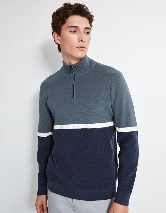 Comprar Online Camisola de Malha Fecho de Correr, Homem, Multicor