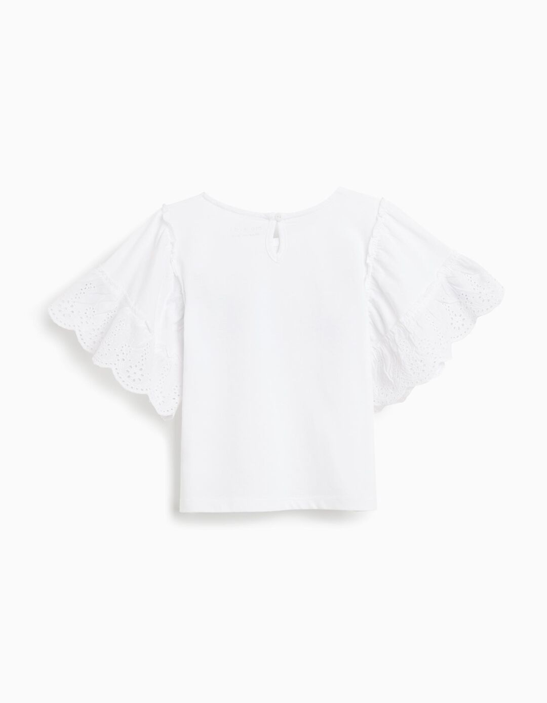 T-shirt Bordada, Menina, Branco 