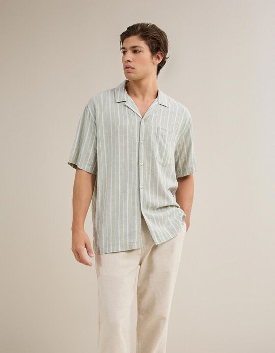 Comprar Online Camisa Com Linho, Homem, Verde Claro