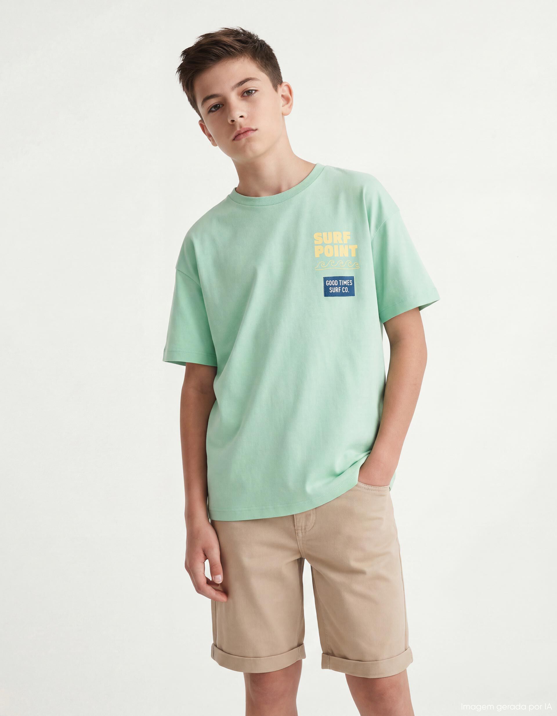 Comprar Online T-shirt Estampada, Menino, Verde Claro