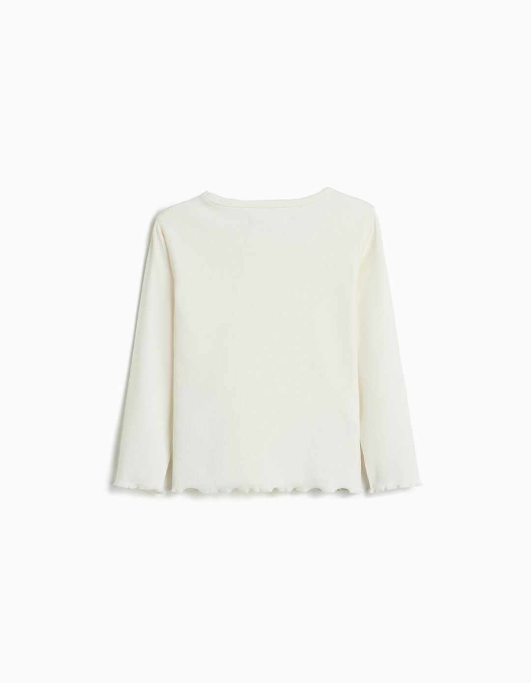 T-shirt de Manga Comprida, Menina, Branco