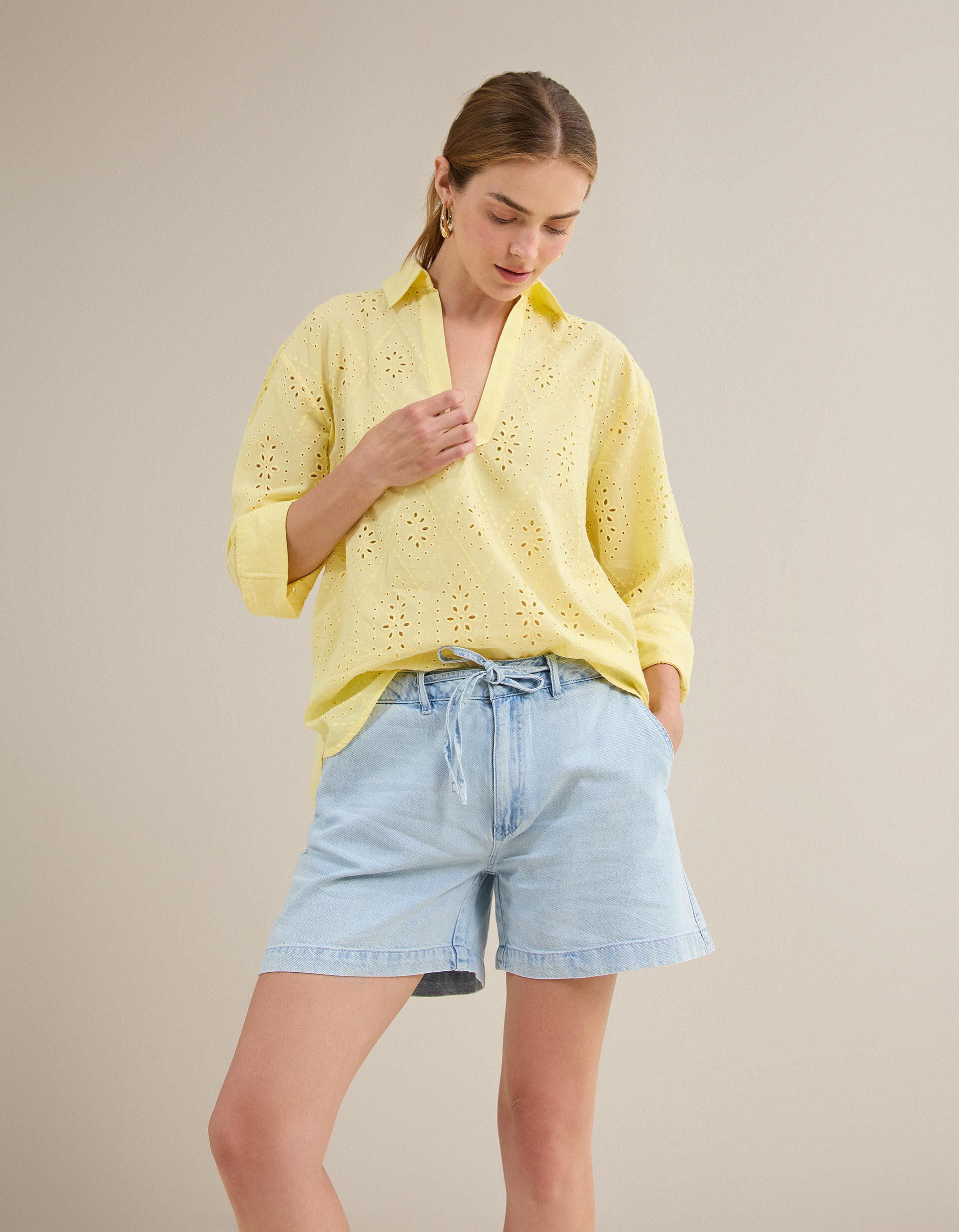 Comprar Online Blusa com Bordados, Mulher, Amarelo