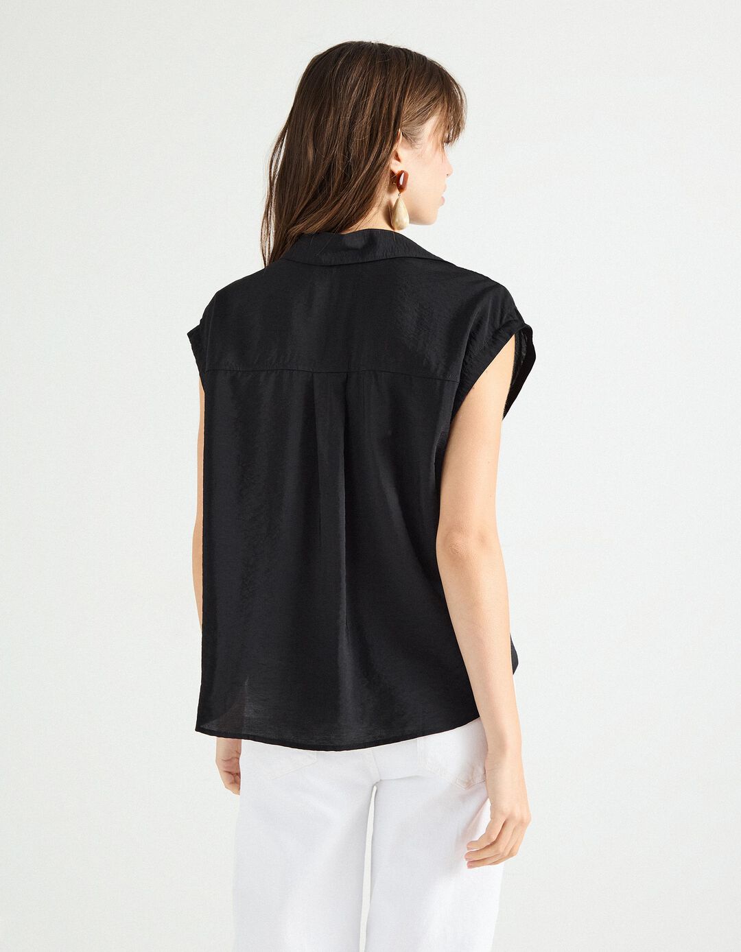 Blusa com Nó, Mulher, Preto