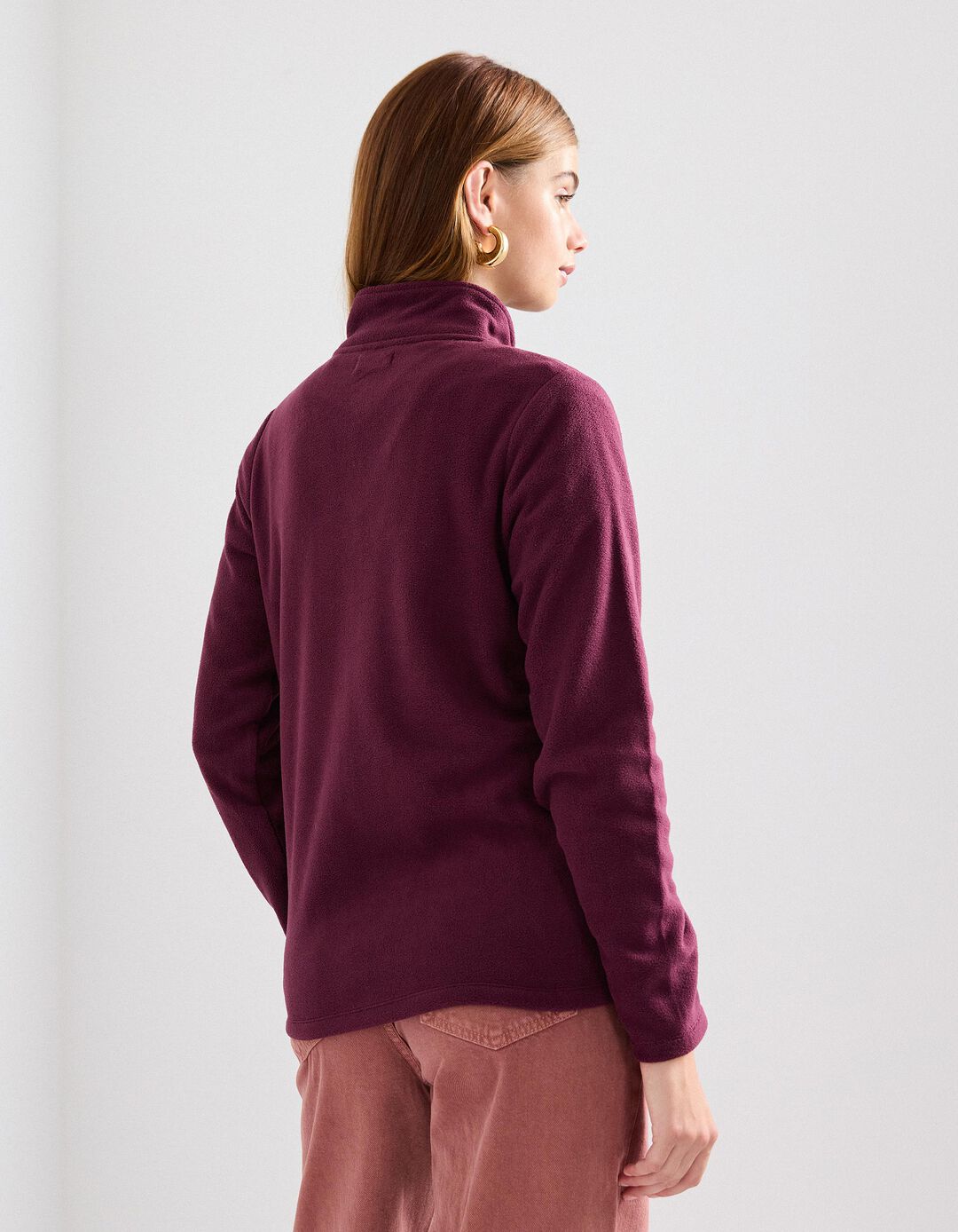 Casaco Polar, Mulher, Vermelho Escuro 