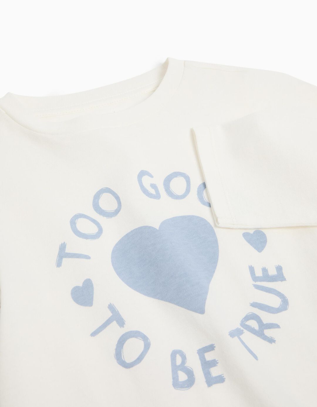 T-shirt de Manga Comprida Estampado, Menina, Branco
