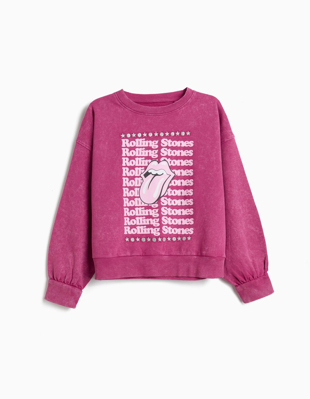 Sweatshirt 'Rolling Stones', Menina, Rosa Escuro