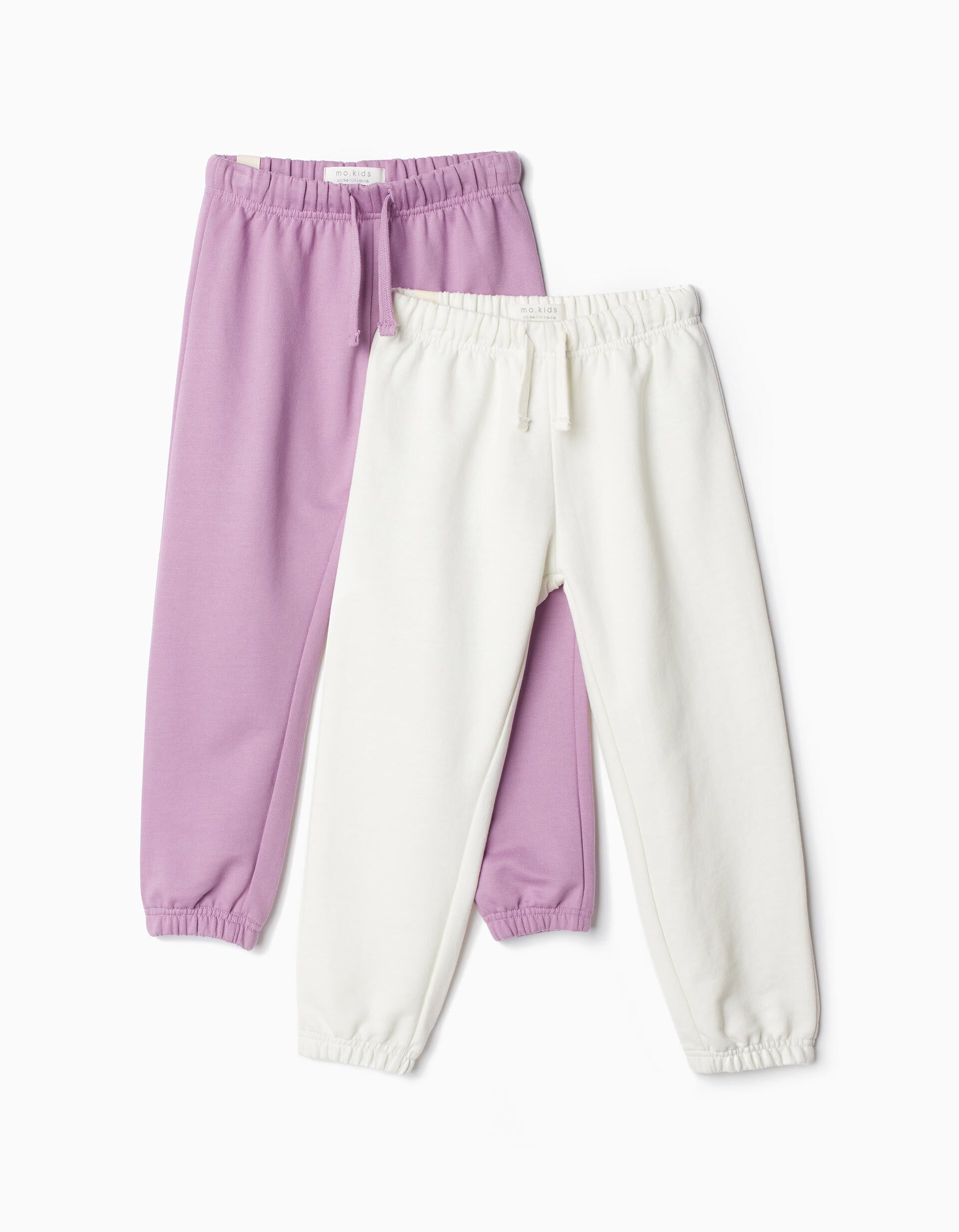 Comprar Online Pack 2 Joggers de Felpa, Beb&eacute; Menina, Lil&aacute;s/Bege Claro