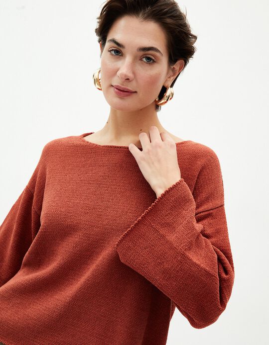 Comprar Online Camisola de Malha, Mulher, Laranja Escuro