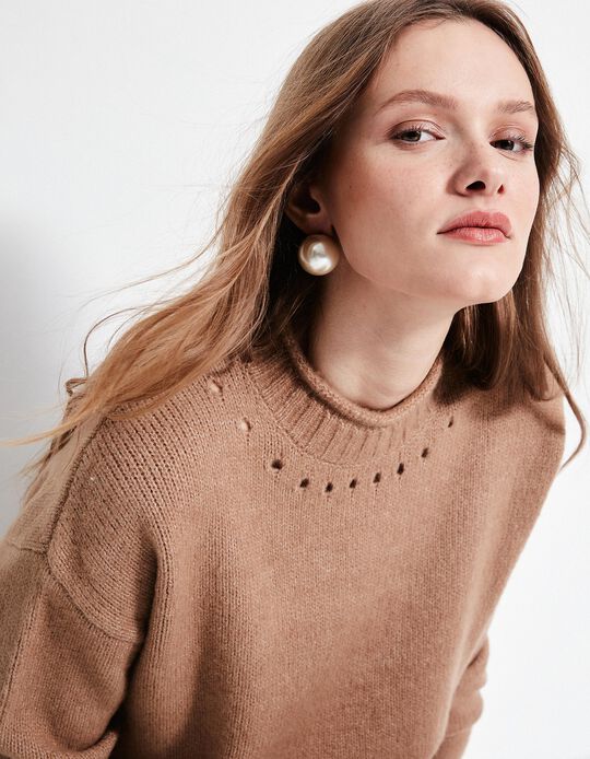 Comprar Online Camisola de Malha, Mulher, Bege