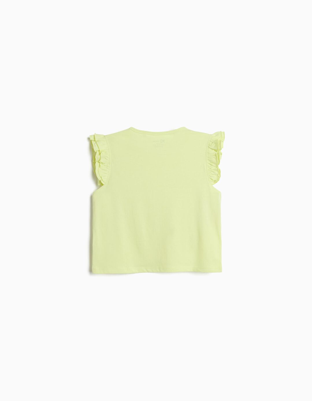 T-shirt Folhos, Menina, Amarelo Claro