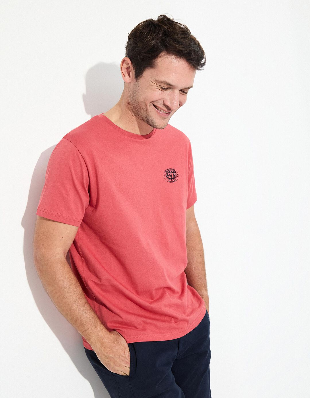 T-shirt Jersey Estampado, Homem, Vermelho Escuro 