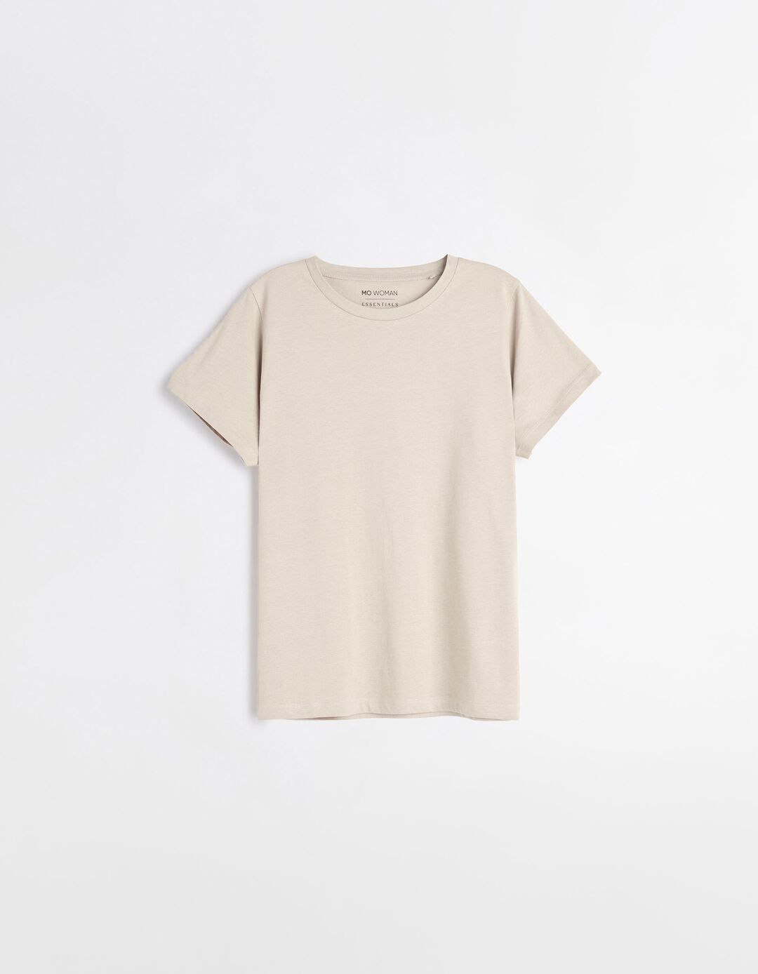 T-shirt Básica, Mulher, Bege